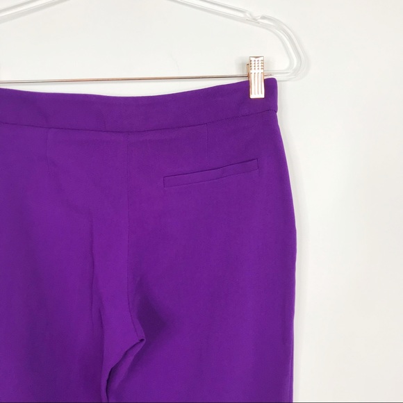 Stella McCartney Size 38 US 0 Slim Cropped Trousers Bright Purple Cuffed Bottom - Picture 8 of 13